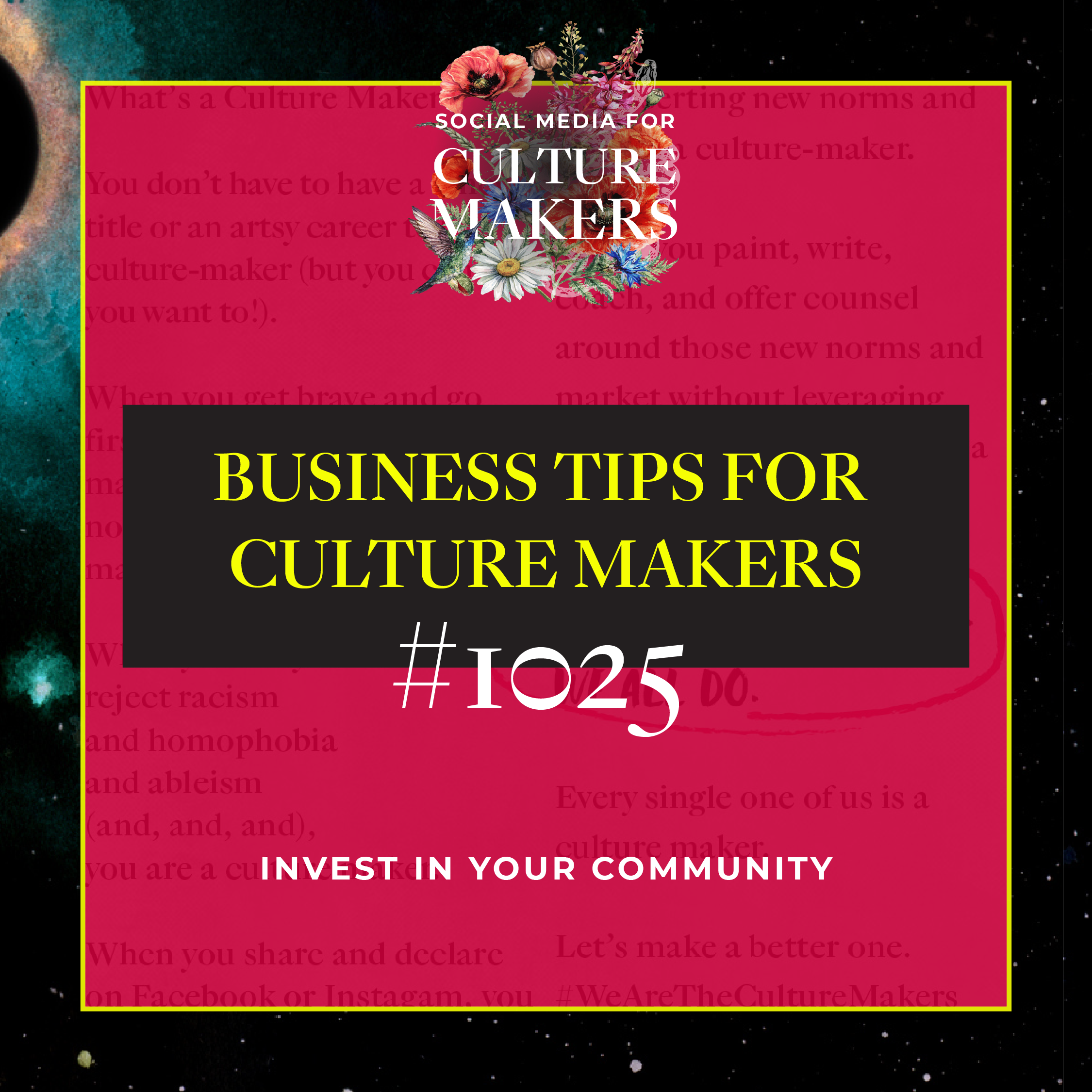 business tips for culture makers 1025 invest in your community